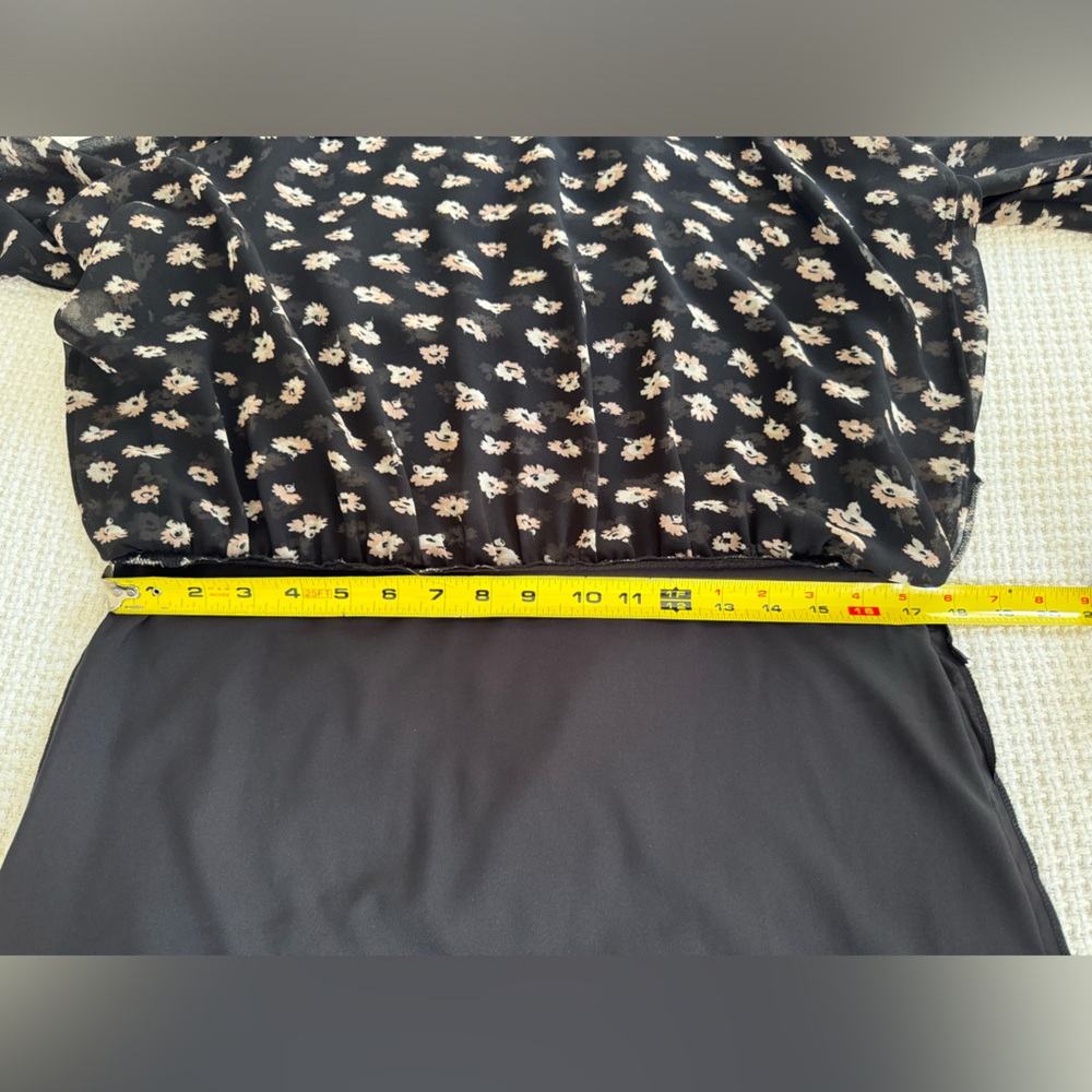 Madewell Mistlight Mockneck Dress in Seattle Floral Black Size S - Picture 9 of 16